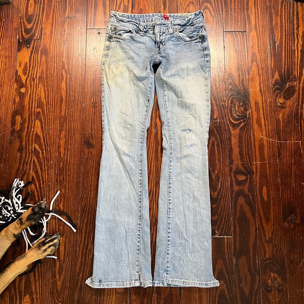GUESS 27 Y2K Bootcut Jeans Blue Low Rise - Picture 2 of 9